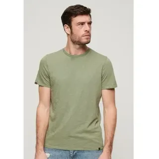 Superdry für Herren. M1011888A Geflammtes Kurzarm-T-Shirt mit grünem Rundkragen (XL), Lässig, Baumwolle