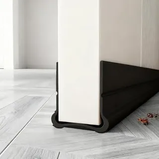 2025 Neu Selbstklebende Türdichtung mit Doppeldichtung, 93 cm Zugluftstopper für Türen, Windstopper Durchzug Türisolierung, (Schwarz)