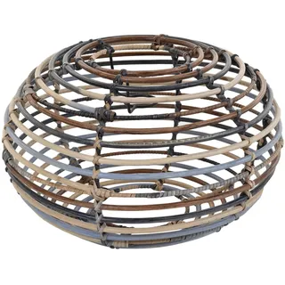 Krines Home Lampenschirm Lampenschirm Retro echtes Rattan Gestäbter Design Hängelampen Ø40cm, ohne Fassung Schirm für Deckenlampen Deckenleuchten braun