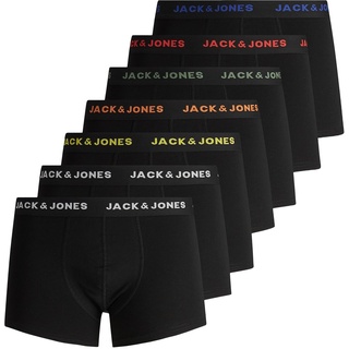 Jack & Jones Herren JACBASIC Trunks 7 Pack NOOS 12165587, Black/Black - Black - Black -, S