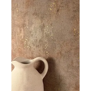 Newroom Tapete Bronze Vlies Betonoptik - Industrial Kupfer Glanz Zement für Wohnzimmer Schlafzimmer