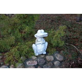 JVmoebel Skulptur Garten Dekoration Frosch Terrasse Stein Figuren Figur Deko Statue weiß