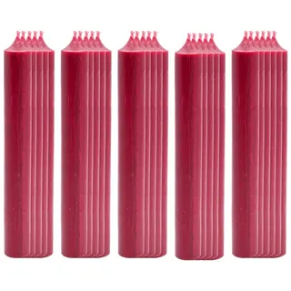 TSB Werk Spitzkerze 25x Stabkerze Tischkerze Wachskerze Durchgefärbt, Tropffrei, Kerze, 180 x 22mm, Set rot
