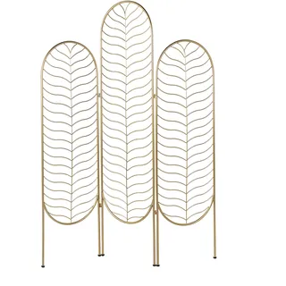 Beliani Raumteiler, 3-teilig Pescia 120 cm 160 cm Gold Metall, 120x160x1
