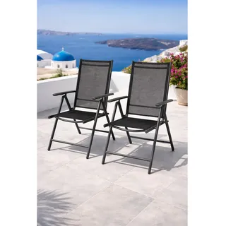 Mojawo Garten Klappstuhl 54 x 64 x 106 cm grau 2 St.