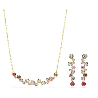 Ohrring und Ketten Set SWAROVSKI "Multipack Schmuck Geschenk Constella", rosa (gelbgoldfarben, metallfarben, pink, rosa, kristallweiß, pink, rosa, kristallweiß), Schmuck_Sets, Damen, Metall, bunt, glitzernd, glänzend, mit Swarovski Kristall