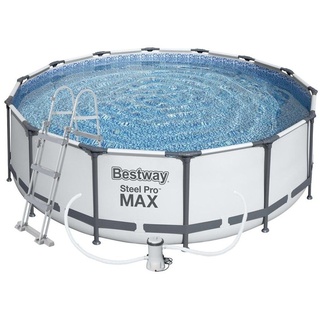 Bestway Steel Swimmingpool- Pro Frame 3,66 x 1 m 56418 mit Kartuschenfilterung und Stufen