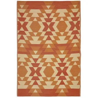 Homescapes Outdoor-Teppich Anya rot-orange 180x270 cm, - Ethno-Muster,