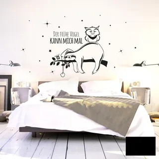 Wandtattoo Wandaufkleber Wandbild Faultier Eule Der frühe Vogel kann mich mal M2045 ilka parey wandtattoo-welt® - ausgewählte Farbe: *gold* - ausgewählte Größe: *S - 40cm breit x 22cm hoch*