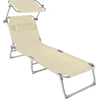Tectake Chloé Sonnenliege 190 x 68 x 65 cm Beige