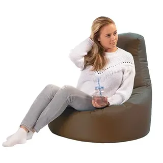sunnypillow Gaming Sitzsack XXL mit Styropor Füllung, Braun | Outdoor & Indoor für Kinder & Erwachsene Sitzsäcke Sitzkissen Bodenkissen viele Farben zur Auswahl