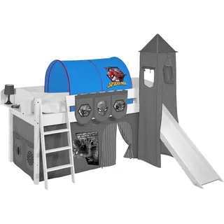 Lilokids Betttunnel Tunnel Spiderman - für Hochbett, Spielbett und Etagenbett, Blau Rot mit Motiv