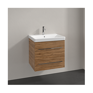 Villeroy und Boch Avento Waschtisch-Unterschrank A88900RH 58x51,4x45,2cm, 2 Auszüge, wandhängend, Kansas Oak