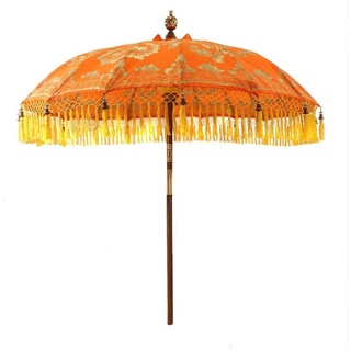 Oriental Galerie Sonnenschirm Balinesischer Sonnenschirm 180 cm Bemalung Orange Gelb Model Bella orange