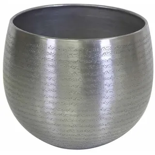 Casa Moro Pflanzkübel Orientalischer Blumentopf Almeria Silber Aluminium gehämmert (Übertopf - Pflanzentopf - Pflanztopf), Kunsthandwerk - mit Hammerschlag verziert silberfarben 30 cm x 24 cm