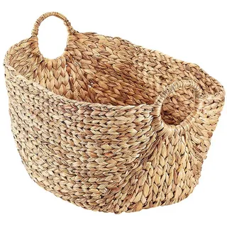 Kobolo Aufbewahrungskorb Wasserhyazinthe 51 x 30 x 36 cm braun