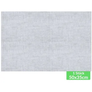 ANRO Platzset Tischset abwaschbar PVC Platzdeckchen rutschfest Tischuntersetzer Hitzebeständig Esstisch waschbar für drinnen & draußen Grau Leinenoptik Uni 35x50cm