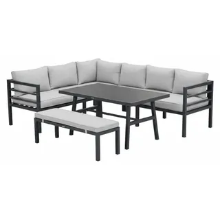 Garden Impressions Bleco II Lounge-Dining Set - carbon black / desert sand - Schwarz