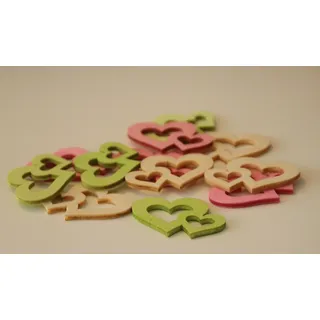 12x Deko Herzen aus Holz zum Dekorieren Basteln Streuteile #22