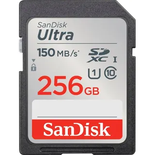 SanDisk Ultra 256GB (Class 10/UHS-I/150MB/s) SDXC-Karte 256 GB SDXC Speicherkarte (2022) bis 150 MB/s,