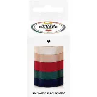 Folia Geschenkband CLASSIC satiniert rot, champagner, rosa, dunkelblau, dunkelgrün 10,0 mm x 4,0 m