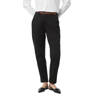 Comma, Chinohose mit Gürtel Schwarz 44