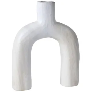 Holzvase, Weiß, Holz, 36 cm, Dekoration, Vasen, Keramikvasen