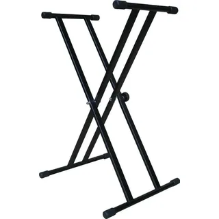 MSA Keyboardständer X-Form Doppelstrebe Schwarz, (Pianostativ Ständer für Keyboard - zusammenklappbar) schwarz