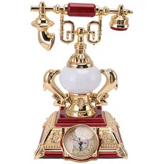 lvifloae Vintage-Telefonmodell, Tischlampe mit Wecker, Retro-Schreibtisch, Heimsimulationstelefon, atives Telefonmodell, altmodisches Telefon, Vintage-Tischuhr für Zuhause (8178-2)