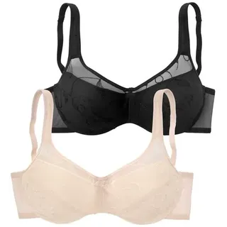 PETITE FLEUR Minimizer-BH Damen puder+schwarz Gr.100C
