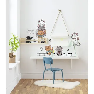 KOMAR Wandtattoo Aristocats Kittens - 50 x 70 cm 7 Teile - Marie, Duchesse, Toulouse, Deco-Sticker, Wandaufkleber, Wandsticker, Wanddeko, Kinderzimmer