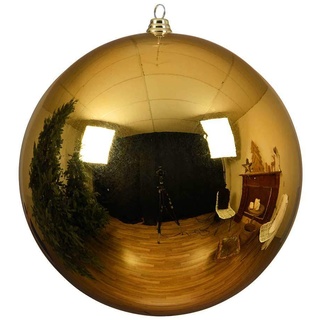 Riesige XXL Christbaumkugel Gold Weihnachtskugel 40cm für Draußen Wetterfest