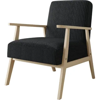 Mirjan24 Sessel Retro Cord 59 x 76 x 67 cm Schwarz