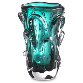 Casa Padrino Luxus Glas Vase Türkis Ø 20 x H. 31 cm - Moderne Deko Blumenvase - Deko Accessoires - Luxus Kollektion
