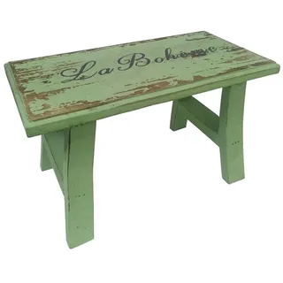 TentHome Vintage Hocker Holz Fußbank Fußstütze Natur Rustikaler Pflanzenhocker Blumenhocker Sitzhocker Kinderhocker Tritthocker Kinder Kleiner Holzhocker für Kinderzimmer Garten Grün