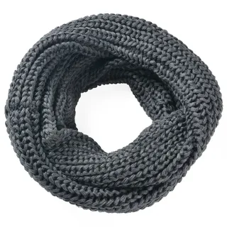 Miobo Loop Schal, Feinstrick Schal, Warmer Winterschal, Schlauchschal, Unisex und Einheitsgröße, Anthrazit, 65X30 CM - 65X30 CM