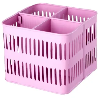 RICE Metall Korb quadratisch pink, 17 x 17 x 14 cm