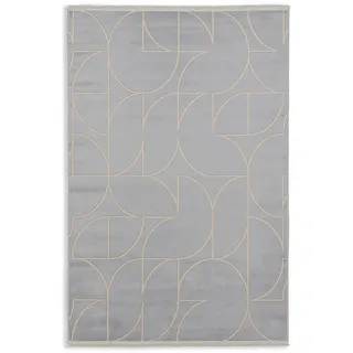 Schöner Wohnen Webteppich Magic, Grau, Gold, Textil, rechteckig, 133x190 cm, für Fußbodenheizung geeignet, antistatisch, pflegeleicht, Teppiche & Böden, Teppiche, Webteppiche