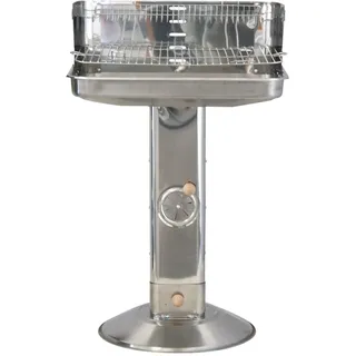 Säulengrill FamilyStar 58,5x38,5x90cm Edelstahl Holzkohlegrill