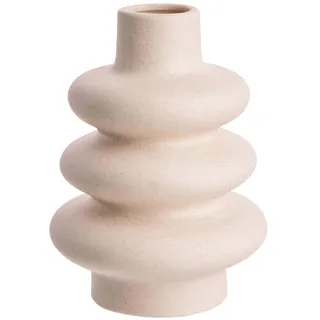 BUTLERS Keramik Vase Donut Spiral Design in Creme -Curves- Moderne Dekoration für Wohnzimmer und Tischdeko | Blumenvase für Tulpen, Rosen, Pampasgras oder Trockenblumen