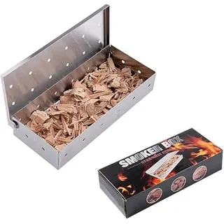 Räucherbox, Edelstahl BBQ Grill Räucherbox für Smoker, Räucherbox für Gasgrill,Holzkohle- und Gasgrills