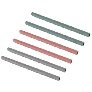 everyday® baby Trinkhalme Silikon 6er-Set, grau/grün/rot