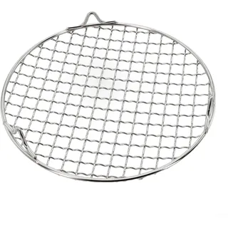 Gettimore 304 Edelstahl Grillrost rund mit Bein 15cm/20cm/25cm/30.5cm/35cm Durchmesser für Holzkohlegrill, Grillrost, geeignet für verschiedene Herde (20cm)