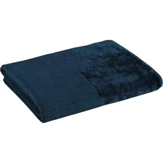 Duschtuch MÖVE "MÖVE Bamboo Luxe Duschtuch" Handtücher (Packung) Gr. B/L: 80 cm x 150 cm (1 St.), blau (deep lake) Badetücher mit seidig glänzenden Bordüren