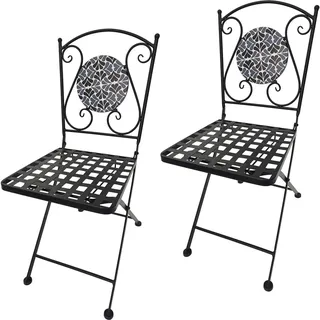 Hti-Living Celia Floral Gartenstuhl 35 x 37 x 89 cm schwarz 2 St.