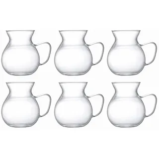 Zoha Teeglas Efendi Teegläser Set 6 Teilig 215 ml - Cay Bardagi, 6-tlg., Borosilikatglas, Hochwertiges, hitzebeständiges Borosilikatglas