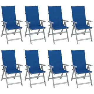 vidaXL Gartenstuhl 69 x 69 x 110 cm blau 8 St.