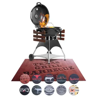 Grillteppich BBQ Bodenschutzmatte 90x120cm Grillunterlage Rutschhemmend