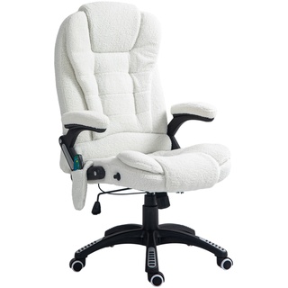 Bürostuhl Mit Massage- Und Heizfunktion Weiß (Farbe: Weiß)