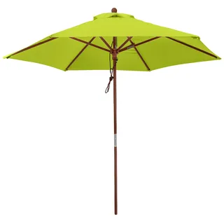 anndora® Sonnenschirm Balkonschirm ø 2,5 m rund Grün Limette Garten Holzschirm
